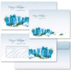 Paper-Media Christmas Envelopes with Window Blue Christmas Gifts DIN Long