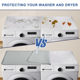 Washer and Dryer Covers for the Top, 51.2" x 25.6" Washer Dryer Countertop, Large Non-slip Waterproof Washer Dryer Top Protector, Dust-Proof Washer and Dryer Topper for Laundry & Kitchen