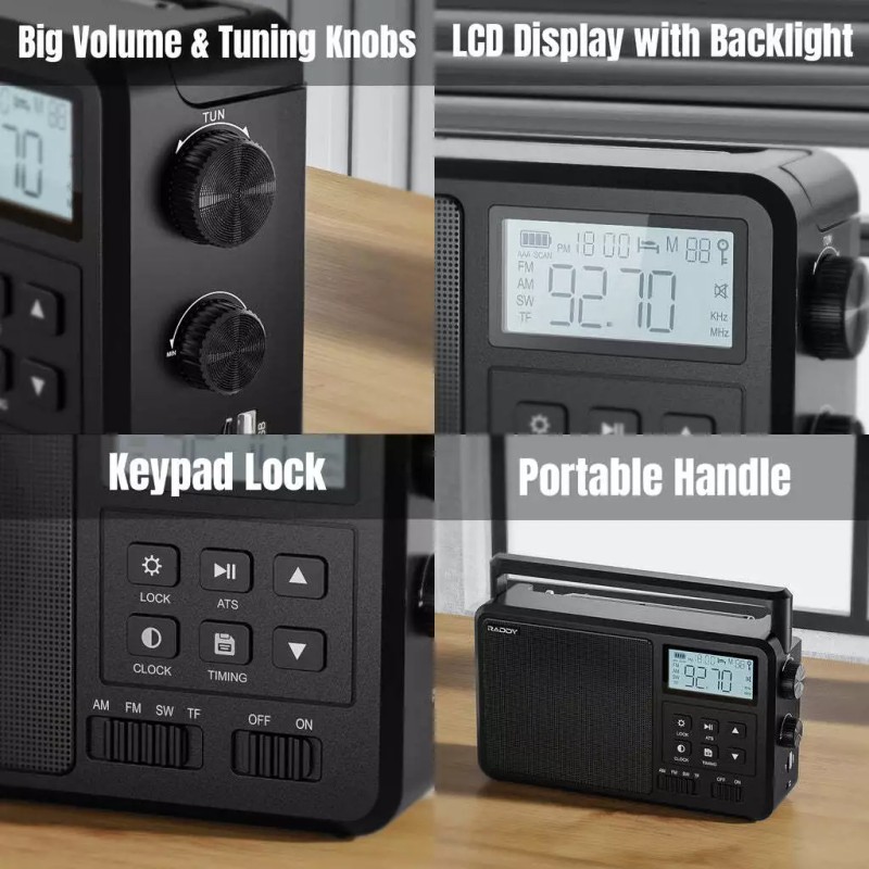 Raddy RF206 Shortwave Radio | FM/AM/SW | 8W Speaker |