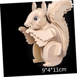 Kisangel 3pcs Wooden Squirrel Puzzle Jigsaw Model for Educational Craft Puzzle for Boys and Safe Handmade Wooden for Fun Learning and Development