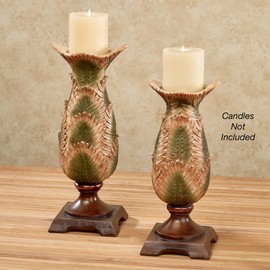 Sunset Palm Candleholders Multi Earth Set of Two