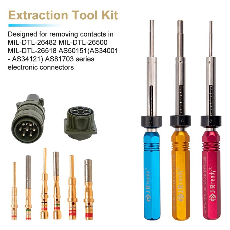 JRready ST5135 Extraction Tool Kit, DRK12B M81969/19-02 DRK16B M81969/19-01 DRK20B