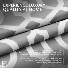 Dainty Home Trellis Printed Blackout Curtains - Single Panel Curtains for Living Room, Silver - 54" x 84" Elegant Design - Luxury Curtains for Living Room, Perfect Curtain for Windows