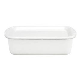 Noda Horo WFH-L White Series Enamel Lid Rectangle Deep Type L