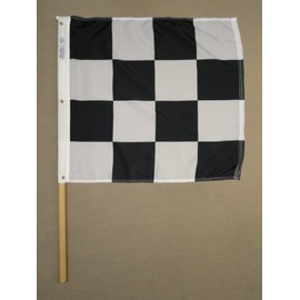 Checker Black & White Win Auto Racing Mounted Indoor Outdoor Dyed Nylon Flag 2' x 2'
