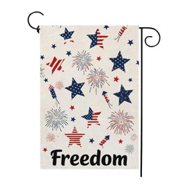 4th of July Freedom Garden Flag 12x18 Inch Double Sided Outdoor Independence Day Patriotic American Stars and Stripes Yard Lawn Decor