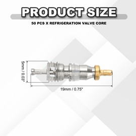 PATIKIL Air Conditioning Valve Core with Seal, 50 Pcs Refrigeration Service Valve Stem Cores for HVAC AC System Accessories