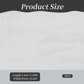 letsinstyle 1 Yard 63 Inches Wide Polyester Athletic Fabrics, Mesh Netting Fabric Mesh Cloth, White Netting Clothes for Sewing Backpack Pocket Bag and Sport Uniforms