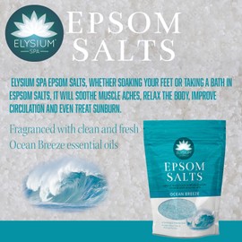 Elysium Spa Ocean Breeze Epsom Salts | Natural Magnesium Sulphate Bath Crystals with Essential Oils for Relaxing & Tired Aching Muscles (450g)