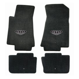 LLoyd Mats NEW! BLACK  FLOOR MATS 2005-2006 PONTIAC GTO CREST Embroidered Logo 4 pc Set