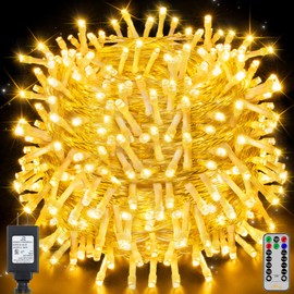 Ollny Outdoor String Lights 800LED 262FT, Waterproof Led Fairy Light with Remote Plug in 8 Modes, Warm White Christmas Lights for Outside Indoor Bedroom Patio Camping Garden