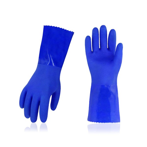 Vgo... 2pairs Household GLOVES PVC with Lining, Cleaning Gloves Multifunction