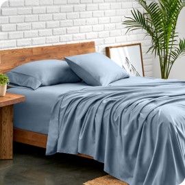 Bare Home Full Sheet Set - Luxury 1800 Ultra-Soft Microfiber Full Bed Sheets - Double Brushed - Deep Pockets - Easy Fit - 4 Piece Set - Bedding Sheets & Pillowcases (Full, Dusty Blue)