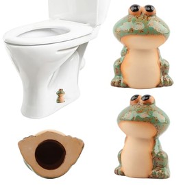 2 PCS Toilet Bolt Covers, Ceramic Toilet Screw Caps for Bathroom Decor, Easy Install Decorative Toilets Bowl Caps, Cute Bathroom Accessories (Frog)