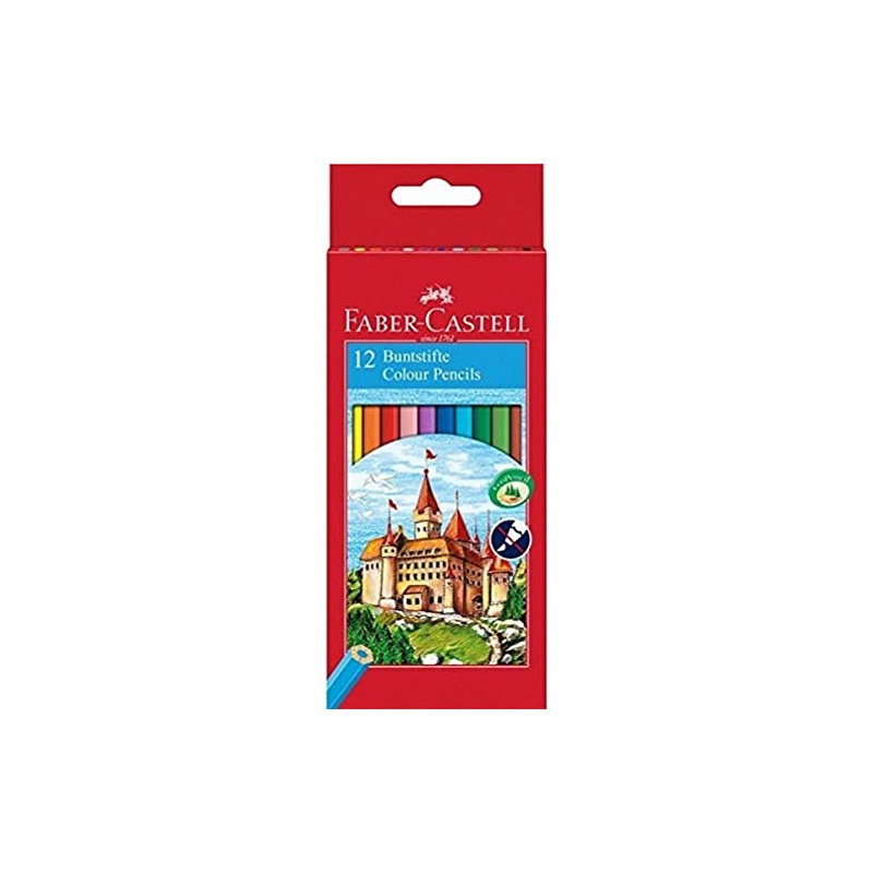 Faber-Castell 111212 - Buntstifte CASTLE Hexagonal, 12er Kartonetui