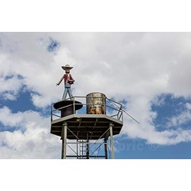 Historic Pictoric Photo - The Derelict Gas Station Below This Tower in Rural Carbon County, Wyoming, May Have Been Left to The Vandals and Elements Long ago- Fine Art Photo Reporduction 24in x 16in