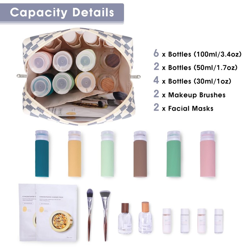 Large Makeup Bag Zipper Pouch Travel Cosmetic Organizer for Women