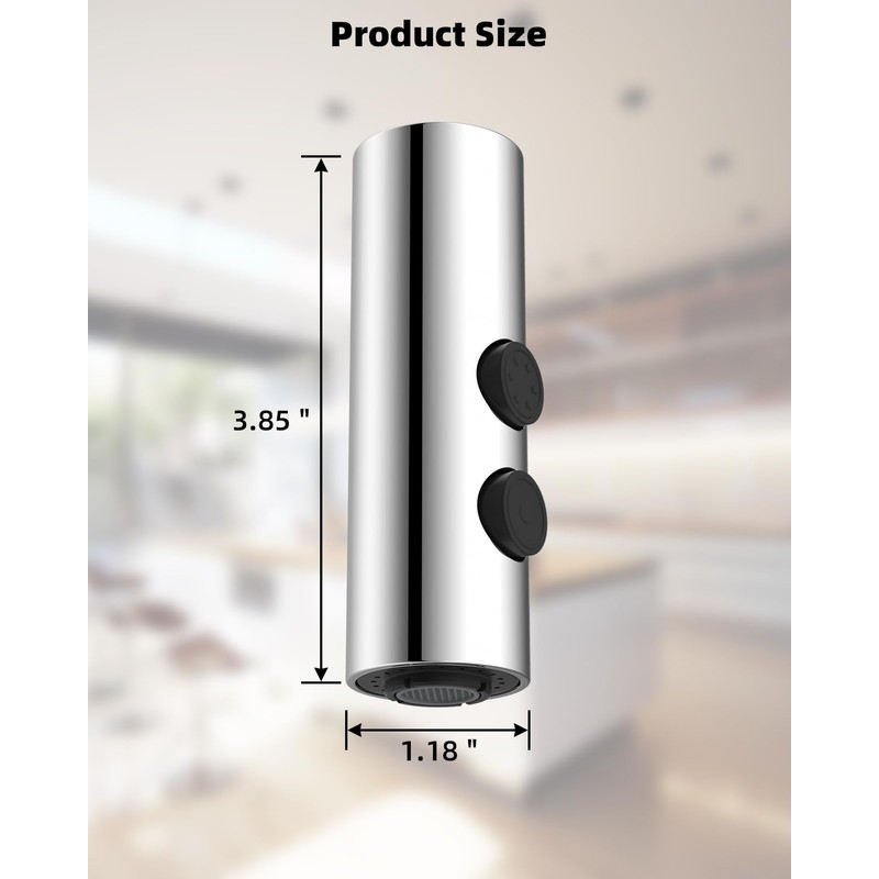 Metal Pull Down Kitchen Faucet Head Replacement with 15 Adapters,