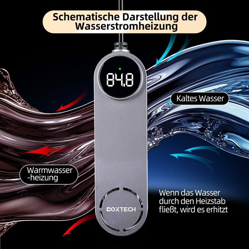boxtech Aquarium Heater 100W Thermostat Adjustable Aquarium Heater with Temperature