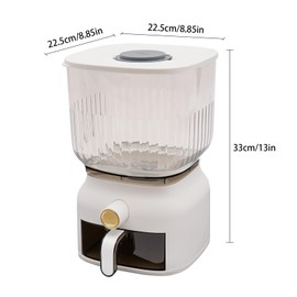 Xuthusman 22 Lbs Rice Dispenser, Large Sealed Grain Storage Container with Rice Cup Food Dispenser Kitchen Organizer for Rice, Beans, Grains, Cereal Dry Food, Small Pantry Food(Square)(White)