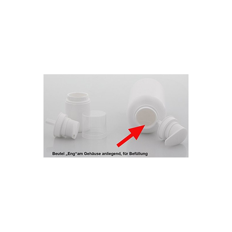 Empty Kosmetex airless pump dispenser with inner bag, cream dispenser,