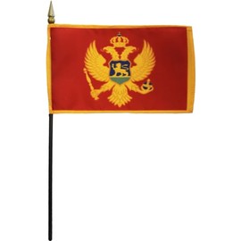 Montenegro - 4 in x 6 in World Stick Flag