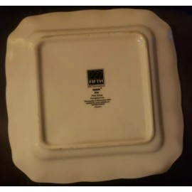 222 Fifth Fine China Adelaide Gray Square Appetizer Plate 6.25"
