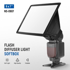 NEEWER - Difusor de Flash de luz Softbox de 9 x 7 Pulgadas, Universal, Plegable con Bolsa de Almacenamiento Compatible con Canon Nikon Sony Godox Yongnuo
