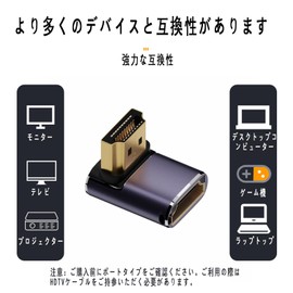 HDMI Right Angle Connector Converter Adapter, L Shaped Elbow Male to Female Gold Plated 90 Degree HDMI 2.1 48Gbps 8K@60Hz, Cable Orientation, TV s-Tick Compatible with Narrow Spaces Extender Mini Plug