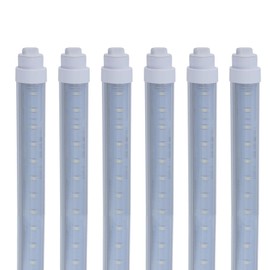 MKUJOO 6 Pack T10 5FT 30W Led Tube Light Shop Light Double Sided 360° Rotatable R17D Base Ballast Bypass 5 Foot Advertisement Sign Lighting 6000k Cool White Striped Cover 100-277V