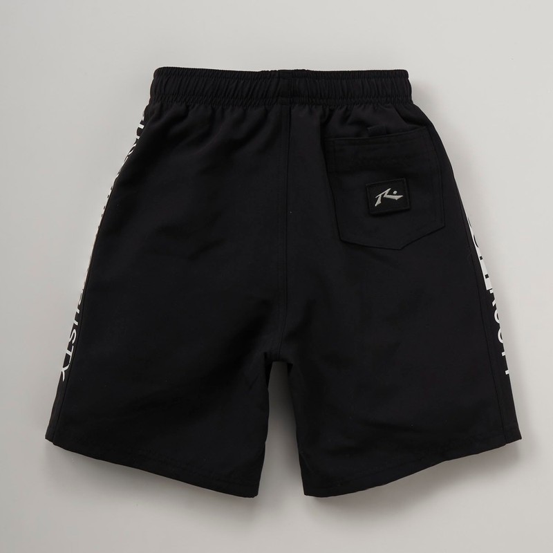 Rusty 964423 Boy's Boardshorts Trunks Side Logo, Black
