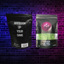 Neon Golf 100% Bamboo Golf Tees - 70mm, Pack of 100 - (Neon Green)