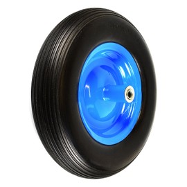 NK WFF16BK Flat-Free Wheelbarrow Tire with Ribbed Tread 6"-Inch Centered Hub 5/8"-Inch Bearings - 15.5"-Inch Tire Diameter, 4.80/4.00-8