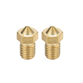 uxcell 2pcs 3D Printer Nozzle,Brass V6 Nozzle 0.25mm,Extruder Print Head for Filament 1.75mm V5-V6 M6 3D Printer