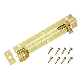 TERF Door Bolt Polished Brass Barrel Slide Lock Necked Door Bolt 150mm [6''] Door Latch with Screws Ideal Door Locks for Internal and External Doors - 150mm, Gold