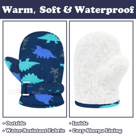 Sarfel Toddler Snow Gloves 2T Waterproof Toddler Mittens Ages 2-4 Toddler Gloves 2T Toddler Winter Gloves Toddler Snow Mittens