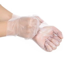 Sheriff Drink Clear Plastic Gloves - Disposable Polyethylene Food Handling Gloves - Latex Free - 100pcs (Medium)