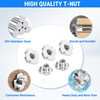 35 Pack 1/4-20 T-Nuts, 304 Stainless Steel 4-Pronged Tee Nut
