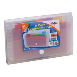 3XA6 Small Expanding 6 Part Expanding File Folder Stud Wallet Case Tab Organiser