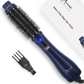 Aima Beauty Barrel Ionic Wavy Hair Curler Tiktok Viral Brush Hair Styling Tools Blow Dryer Brush, One Step Curly Hair Dryer & Volumizing Hot Air Curling Brush Comb Round Straightener - Color: Prussian Blue