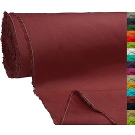 A-Express 100% Cotton Canvas Fabric Material Dressmaking Cloth Curtain Bags 145cm 57" Wide 250GSM Sold Per Meter - Half Meter 50cm x 145cm Maroon