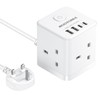ROOTOMA Cube Extension Lead with USB C Slots, 3 Way