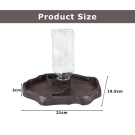 JINJUMEI Turtle Water Bowl, Reptile Water Dispenser, Terrarium Water Bowl, Turtles Water Dispenser with Bottle for Turtles, Geckos, Snakes, Frogs, etc. Reptile Pet