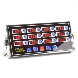 Commercial Kitchen Timer with 12 Channels, Professional LED Digital Timer for Cooking, Loud Alarm Volume +/-, Heavy Duty Stainless Steel Large Timers with Waterproof Panel & Memory Function