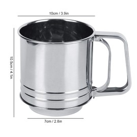Flour Sifter Stainless Steel Handheld Manual Sieve Strainer Kitchen Baking Tool