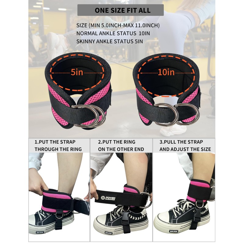 POWER GUIDANCE Foot Straps Cable Pull, Kickbacks Foot Strap with