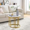 Hoctieon Nesting Coffee Tables, Round Nesting Tables Set of 2,
