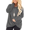 Plus Size Tunics for Woman Knotted Sweatshirt Pullover Plain Blouse