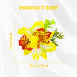 Cinaci 6 Pieces Hawaiian Beach Artificial Tropical Orchid Flower Alligator Hair Clips Barrettes Hairpins Accessories for Women Girls (Multicolor S2)