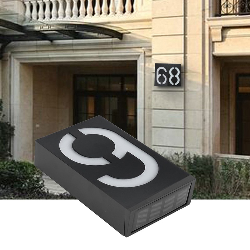 Outdoor Solar Power LED Number Sign Light House Hotel Store